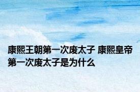 康熙王朝第一次废太子 康熙皇帝第一次废太子是为什么
