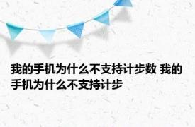 我的手机为什么不支持计步数 我的手机为什么不支持计步