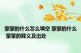 蒙蒙的什么怎么填空 蒙蒙的什么 蒙蒙的释义及出处