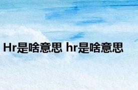 Hr是啥意思 hr是啥意思