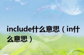 include什么意思（in什么意思）