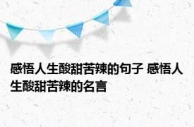 感悟人生酸甜苦辣的句子 感悟人生酸甜苦辣的名言