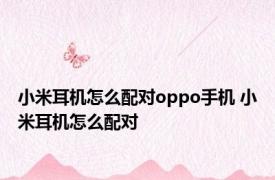 小米耳机怎么配对oppo手机 小米耳机怎么配对
