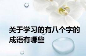 关于学习的有八个字的成语有哪些