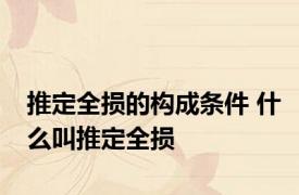 推定全损的构成条件 什么叫推定全损