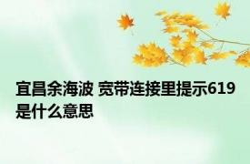宜昌余海波 宽带连接里提示619是什么意思