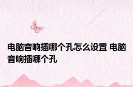 电脑音响插哪个孔怎么设置 电脑音响插哪个孔