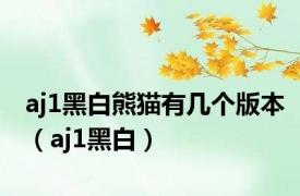 aj1黑白熊猫有几个版本（aj1黑白）