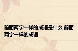 前面两字一样的成语是什么 前面两字一样的成语