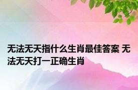 无法无天指什么生肖最佳答案 无法无天打一正确生肖