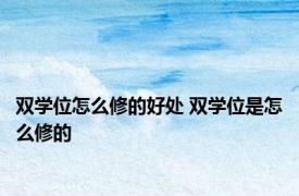 双学位怎么修的好处 双学位是怎么修的
