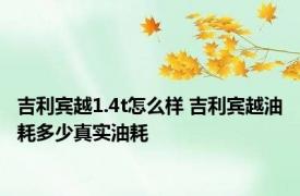 吉利宾越1.4t怎么样 吉利宾越油耗多少真实油耗