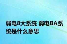 弱电8大系统 弱电BA系统是什么意思