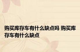 购买库存车有什么缺点吗 购买库存车有什么缺点