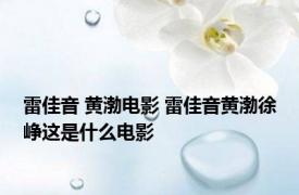 雷佳音 黄渤电影 雷佳音黄渤徐峥这是什么电影