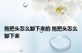 拖把头怎么卸下来的 拖把头怎么卸下来
