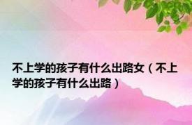 不上学的孩子有什么出路女（不上学的孩子有什么出路）