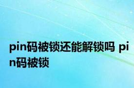 pin码被锁还能解锁吗 pin码被锁 