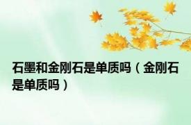 石墨和金刚石是单质吗（金刚石是单质吗）