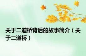 关于二道桥背后的故事简介（关于二道桥）