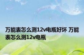 万能表怎么测12v电瓶好坏 万能表怎么测12v电瓶