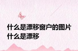什么是漂移窗户的图片 什么是漂移