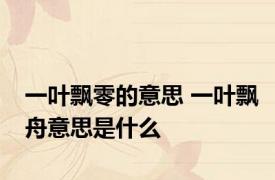 一叶飘零的意思 一叶飘舟意思是什么
