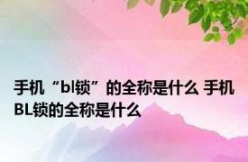 手机“bl锁”的全称是什么 手机BL锁的全称是什么