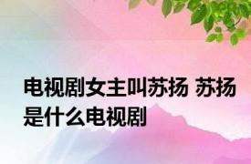 电视剧女主叫苏扬 苏扬是什么电视剧