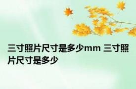 三寸照片尺寸是多少mm 三寸照片尺寸是多少