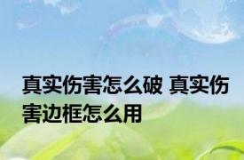 真实伤害怎么破 真实伤害边框怎么用