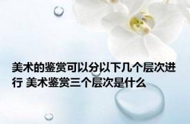 美术的鉴赏可以分以下几个层次进行 美术鉴赏三个层次是什么