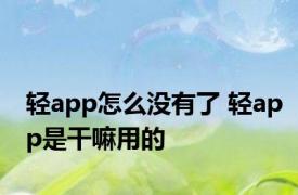 轻app怎么没有了 轻app是干嘛用的