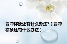 曹冲称象还有什么办法?（曹冲称象还有什么办法）