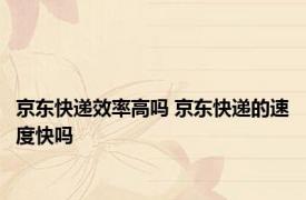 京东快递效率高吗 京东快递的速度快吗