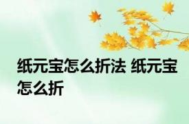 纸元宝怎么折法 纸元宝怎么折