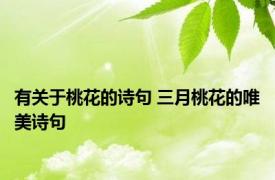 有关于桃花的诗句 三月桃花的唯美诗句