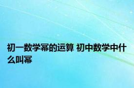 初一数学幂的运算 初中数学中什么叫幂