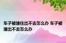 车子被堵住出不去怎么办 车子被堵出不去怎么办