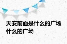 天安前面是什么的广场 什么的广场