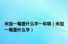 米加一笔是什么字一年级（米加一笔是什么字）