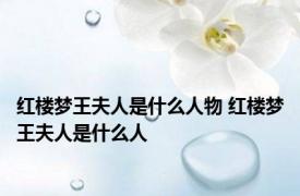 红楼梦王夫人是什么人物 红楼梦王夫人是什么人