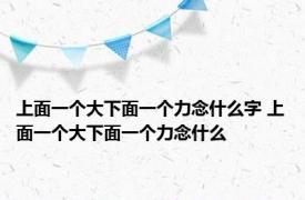 上面一个大下面一个力念什么字 上面一个大下面一个力念什么