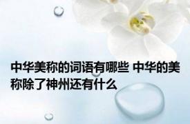 中华美称的词语有哪些 中华的美称除了神州还有什么