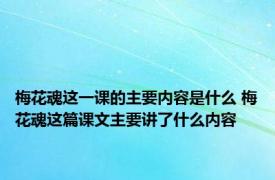 梅花魂这一课的主要内容是什么 梅花魂这篇课文主要讲了什么内容