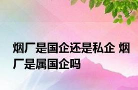 烟厂是国企还是私企 烟厂是属国企吗