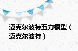 迈克尔波特五力模型（迈克尔波特）