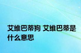 艾维巴蒂狗 艾维巴蒂是什么意思