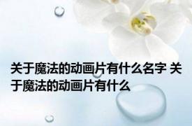 关于魔法的动画片有什么名字 关于魔法的动画片有什么