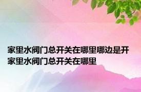 家里水阀门总开关在哪里哪边是开 家里水阀门总开关在哪里